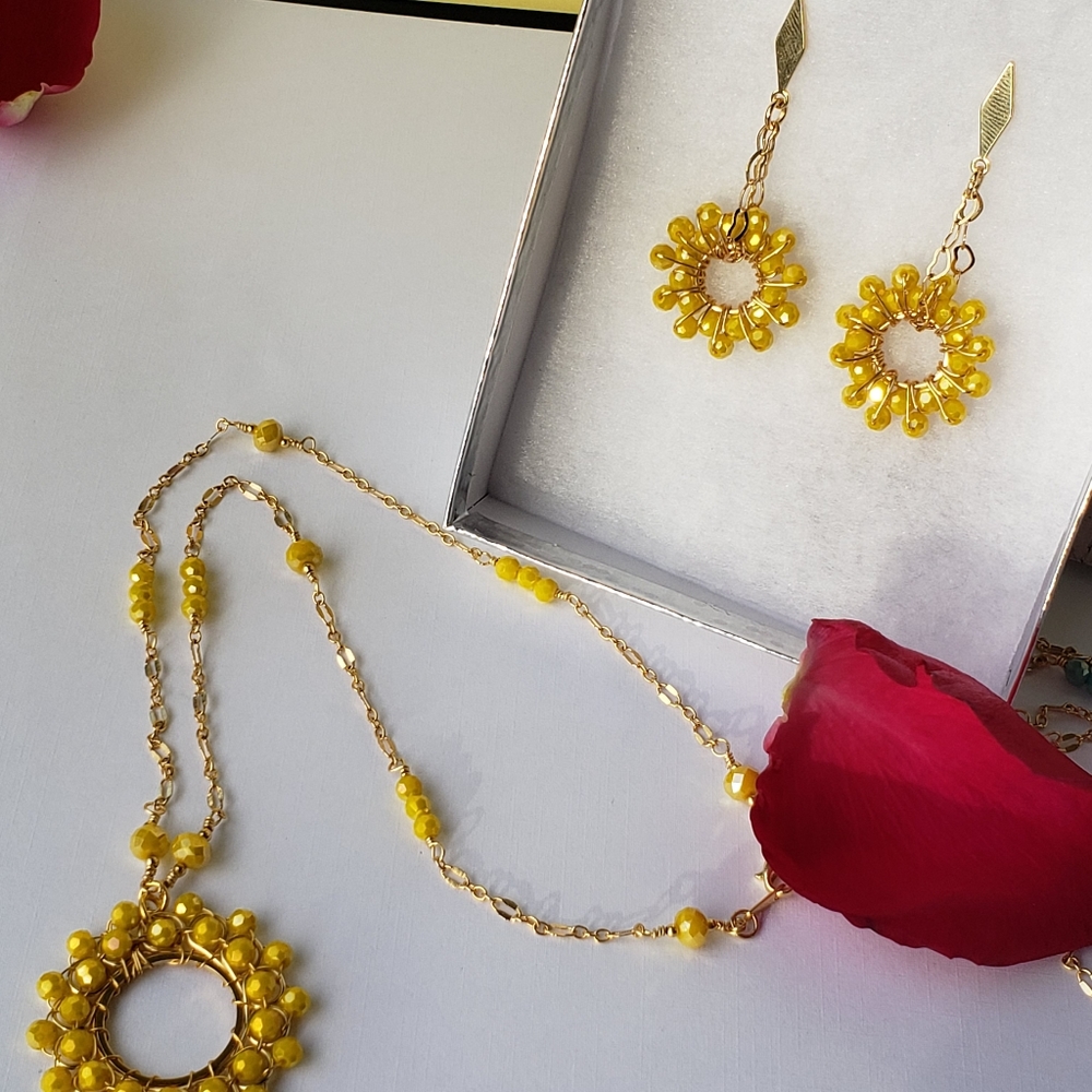 Necklace And Earrings Set Handcrafted